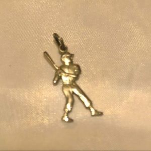 STERLING SILVER BASEBALL PLAYER CHARM Measured in the Pics